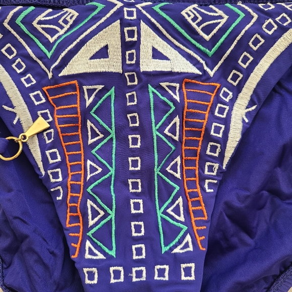 NWT TRINA TURK embroidered bikini sz 8/10 Cerulean Blue - Picture 5 of 13